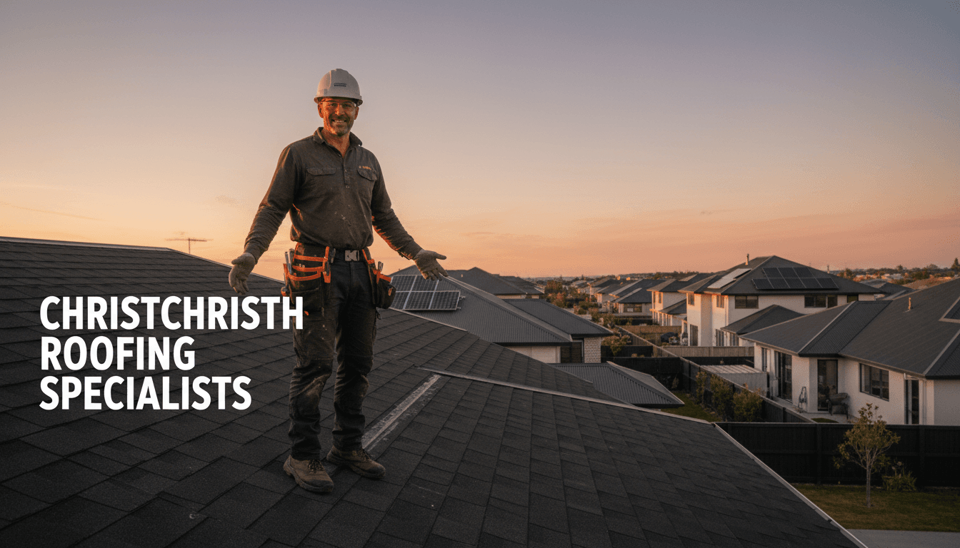 Professional roofing contractor on a Christchurch residential rooftop