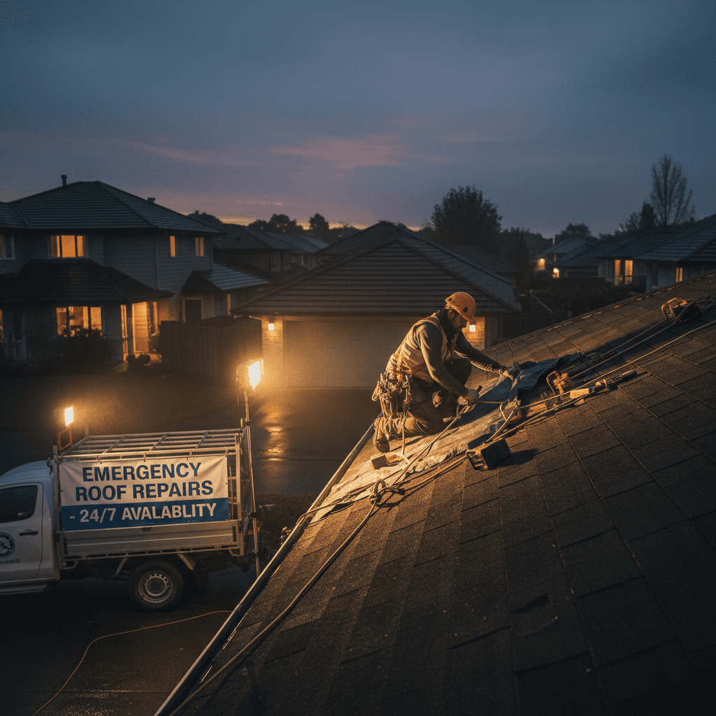 Emergency roof repair work outside normal business hours